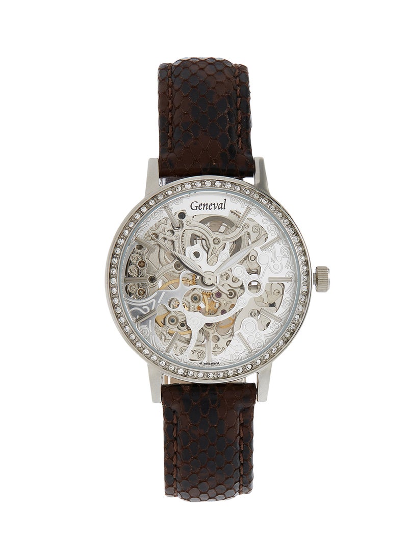 Geneval of Switzerland Women's Leather Analog Watch GLAS1712WWO  - Image 1