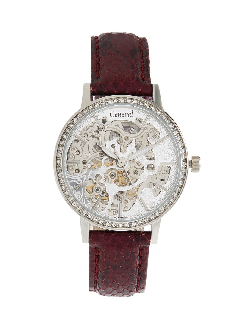 Geneval of Switzerland Women's Leather Analog Watch GLAS1712WWV  - Image 1