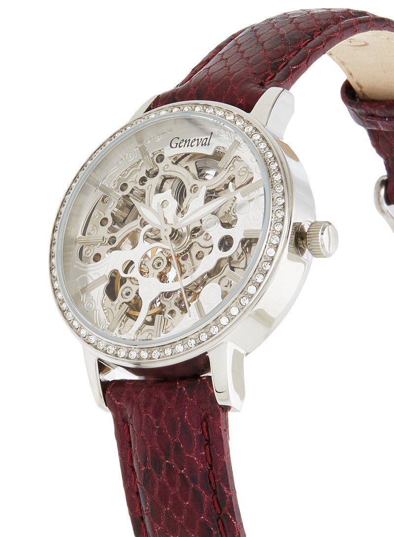 Geneval of Switzerland Women's Leather Analog Watch GLAS1712WWV  - Image 2