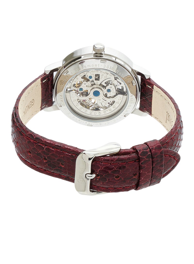 Geneval of Switzerland Women's Leather Analog Watch GLAS1712WWV  - Image 3