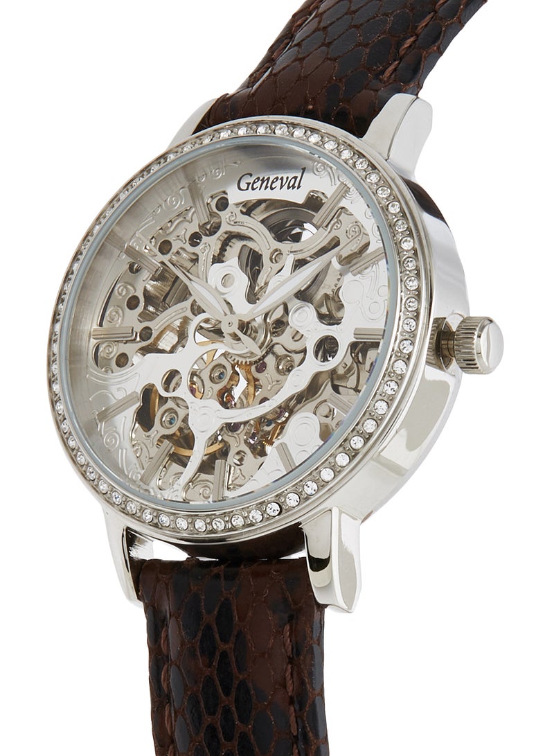 Geneval of Switzerland Women's Leather Analog Watch GLAS1712WWO  - Image 2