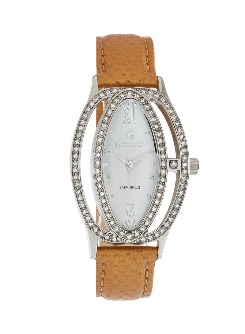 Geneval of Switzerland Women's Leather Analog Watch GLS146WWW  - Image 1