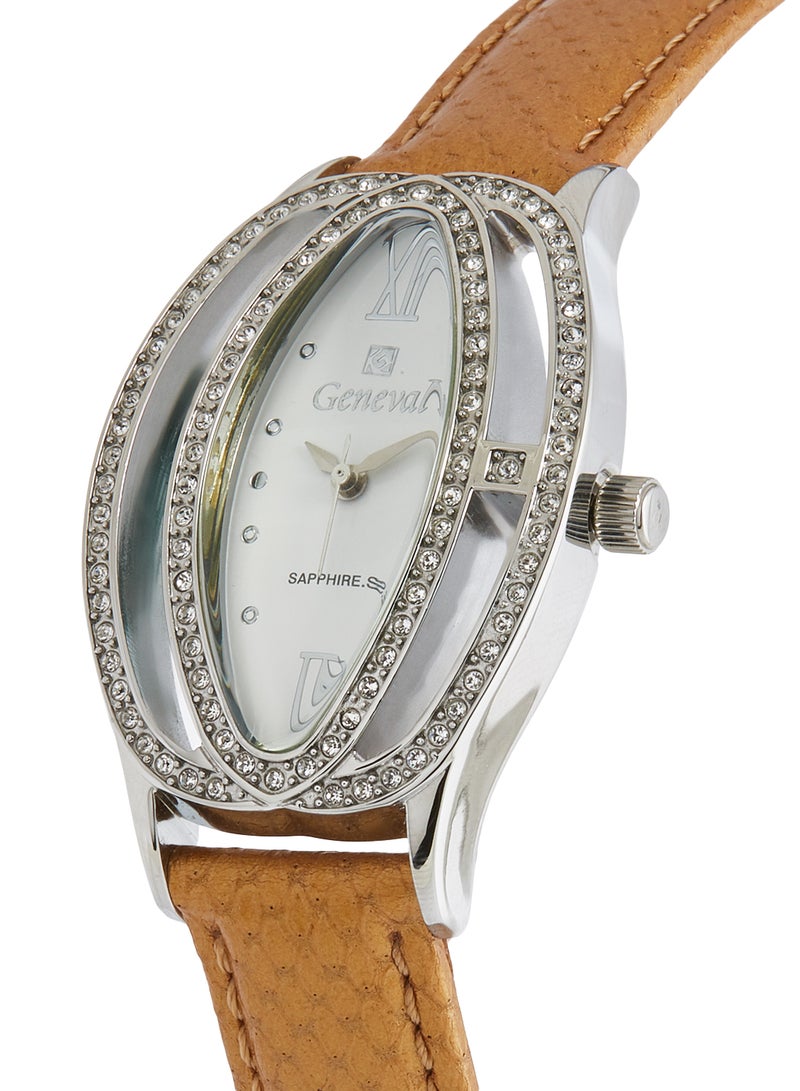 Geneval of Switzerland Women's Leather Analog Watch GLS146WWW  - Image 2