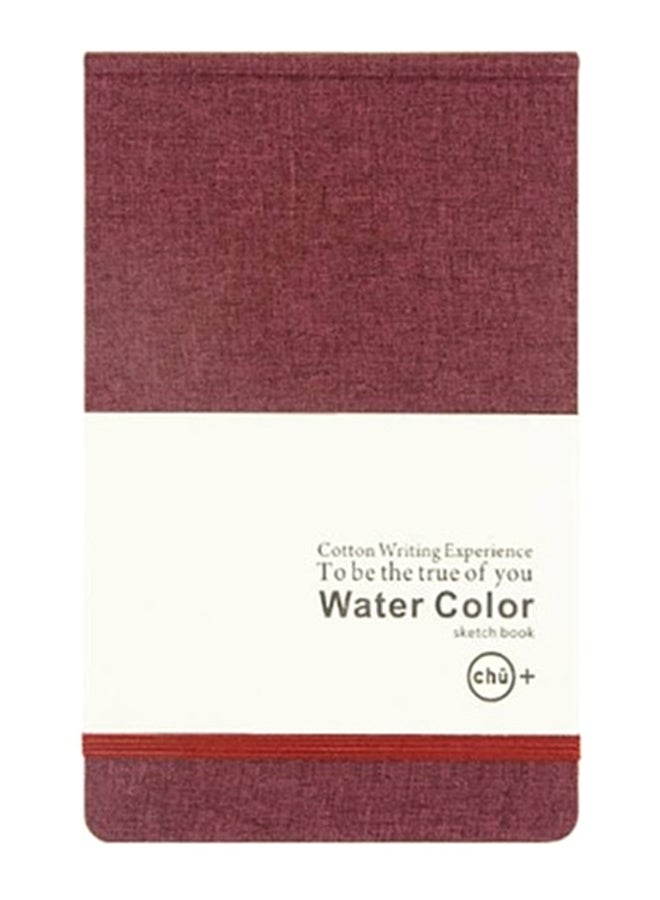 Generic 2-Piece A5 Cotton Cloth Watercolor Blank Notepad Set Red