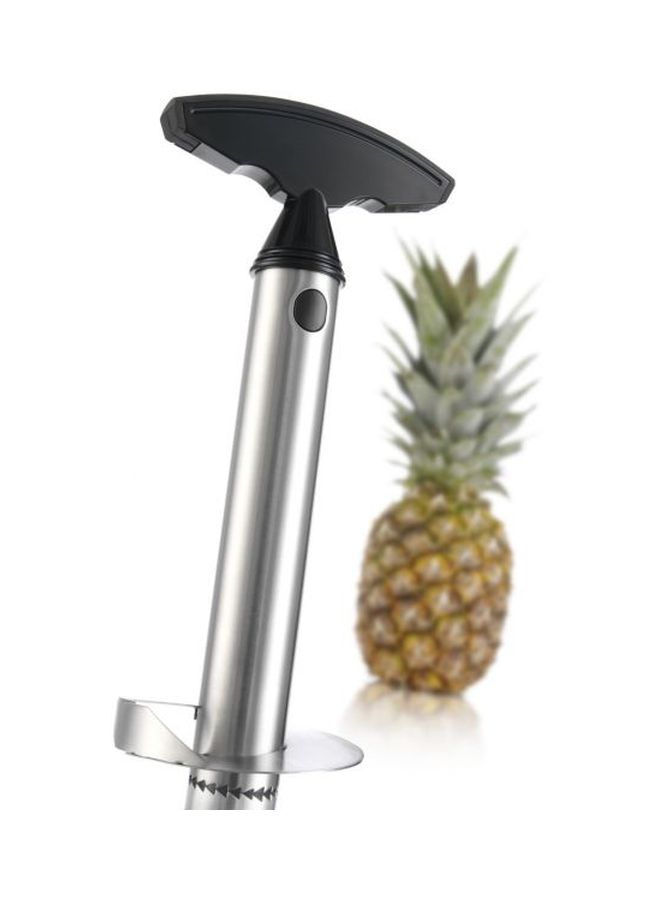 3-In-1 Pineapple Corer Silver/Black 25x11x9cm - Image 2