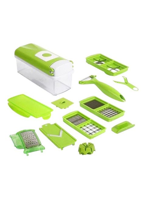 12-In-1 Vegetable And Fruit Slicer Green/White