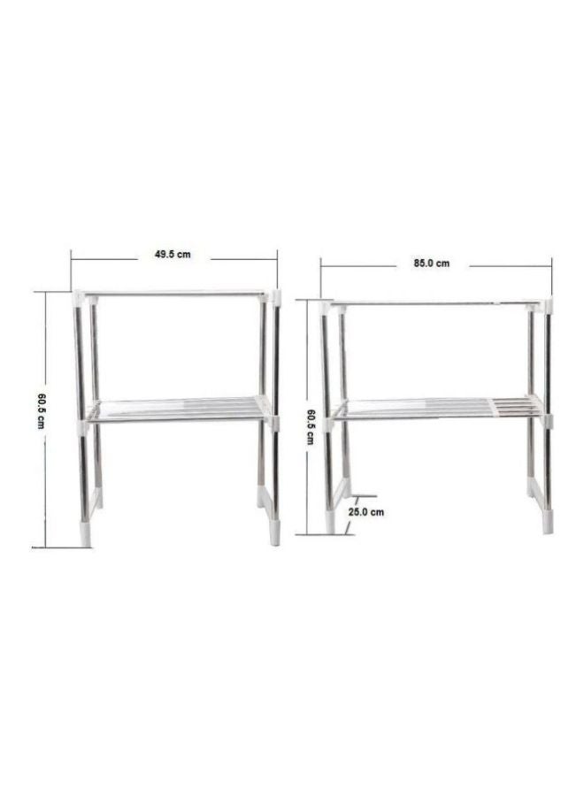 Bathlux - Adjustable Microwave Kitchen Rack Silver - Image 1