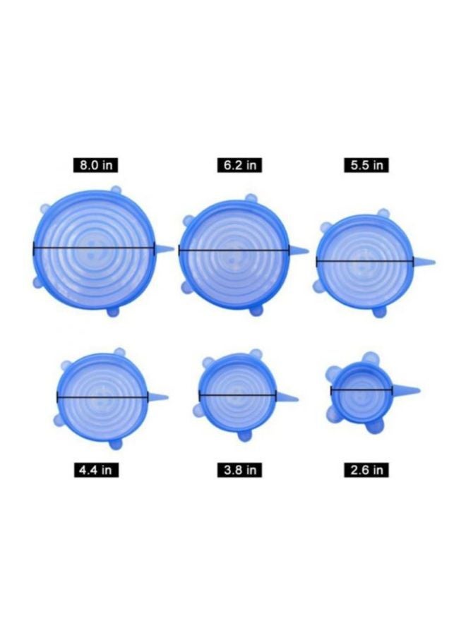 Set Of 6 Fresh Food Cover Lids Blue  - Image 2