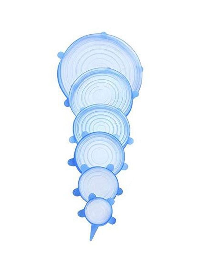 6-Piece Stretchable Food Storage Lids Blue  - Image 1
