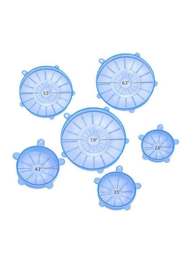 Set Of 6 Fresh Food Cover Lids Blue  - Image 1