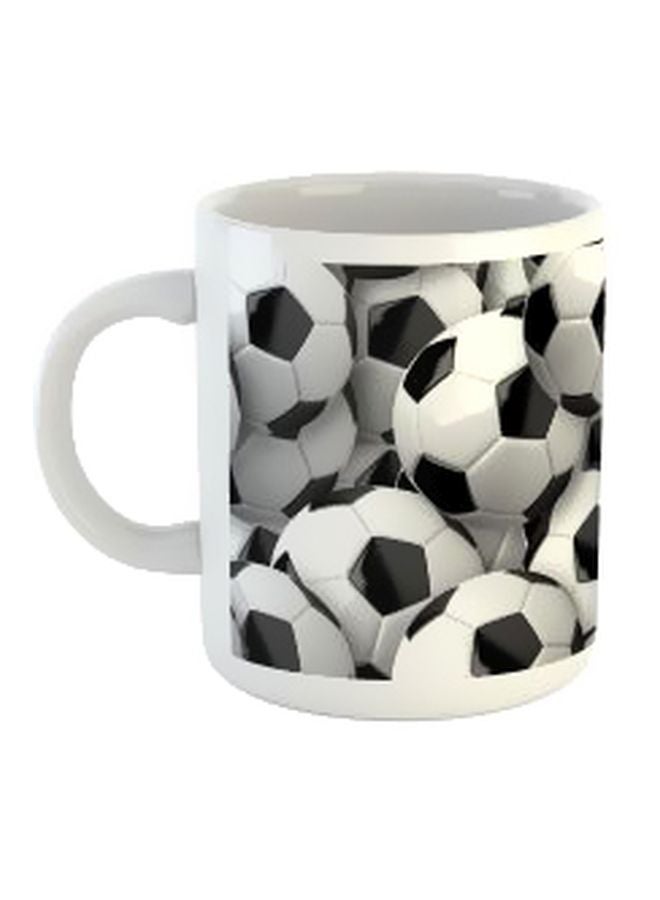 Artistic Touch Soccer Printed Mug Black/White