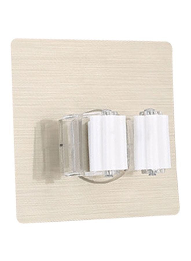 Wall Mounted Mop Clamp Hanger White/Clear 7x7x3.5cm  - Image 1