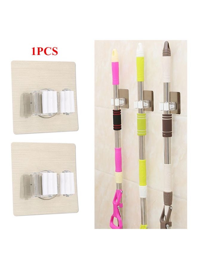 Wall Mounted Mop Clamp Hanger White/Clear 7x7x3.5cm  - Image 2
