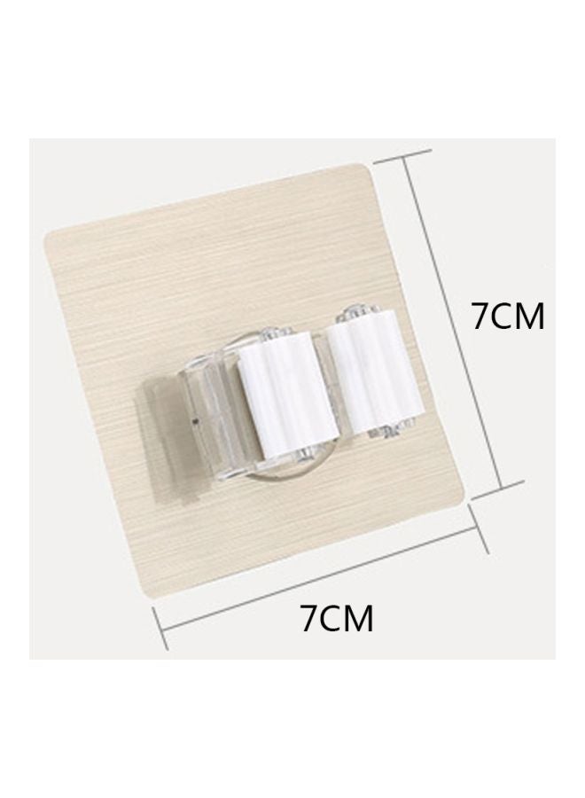 Wall Mounted Mop Clamp Hanger White/Clear 7x7x3.5cm  - Image 4