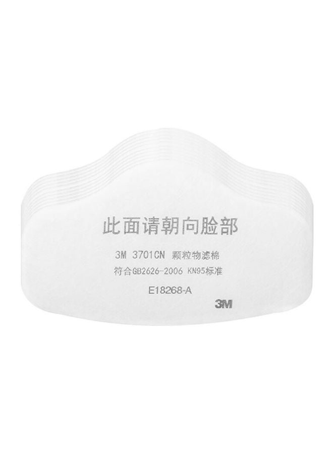 3M 10-Piece Anti Dust Mask Filter White 11x3x5centimeter - Image 4