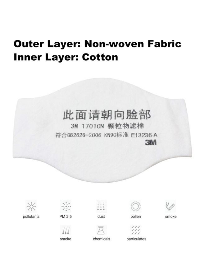 3M 10-Piece Face Mask Filter White 45grams  - Image 4