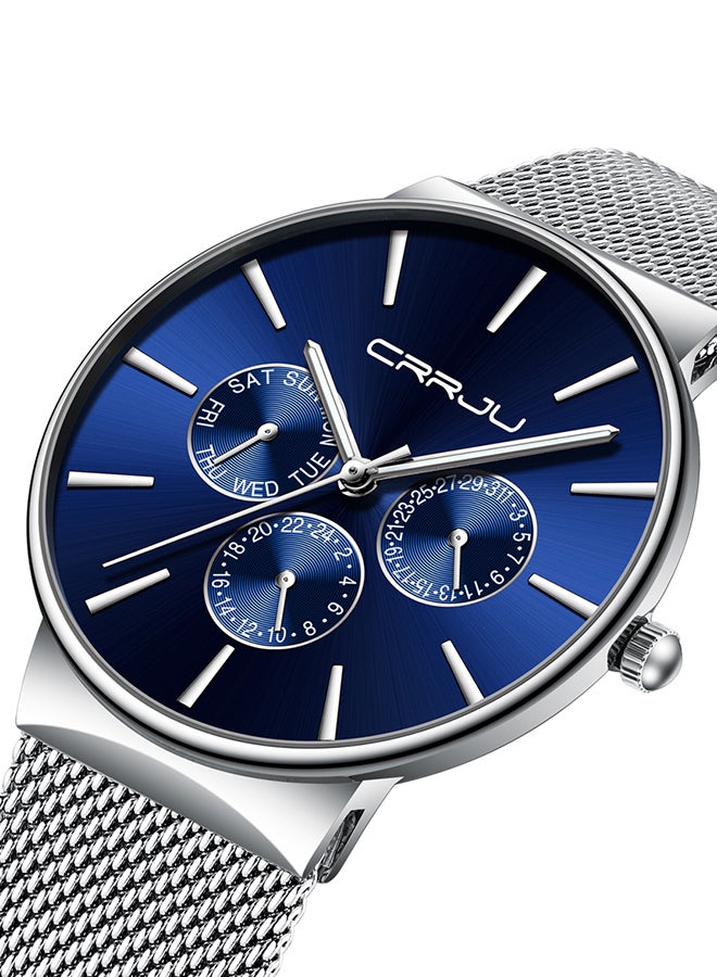 كرجو ساعة يد بعقارب وسوار من المعدن طراز J4005S للرجال - Image 2