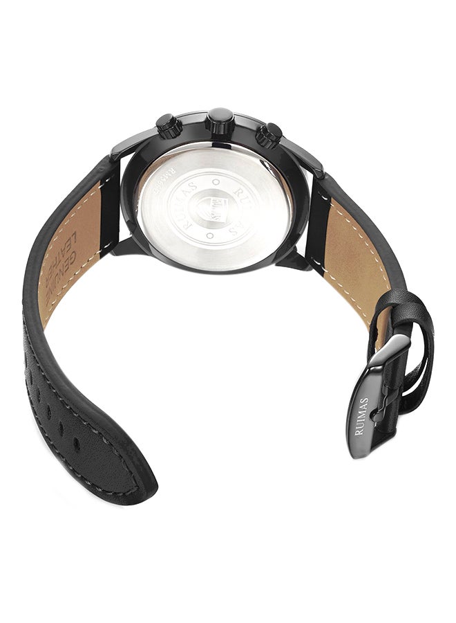 RUIMAS - Men's Leather Analog Wrist Watch RL566G-BK-15 - Image 1