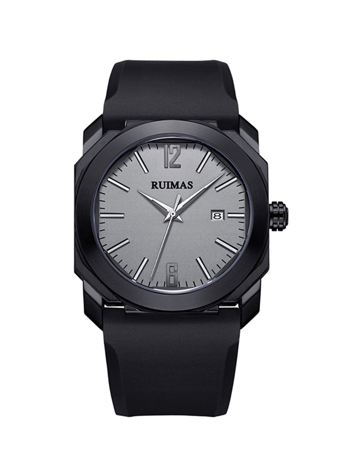 رويماس ساعة يد بعقارب وسوار من السيليكون طراز  RN525G-BK-15 للرجال - Image 1