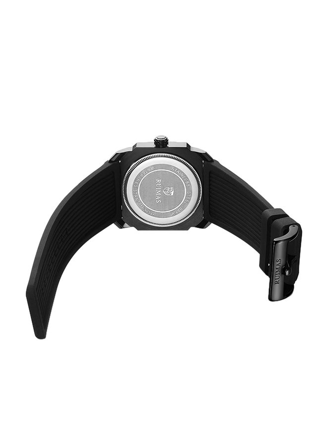 رويماس ساعة يد بعقارب وسوار من السيليكون طراز  RN525G-BK-15 للرجال - Image 2
