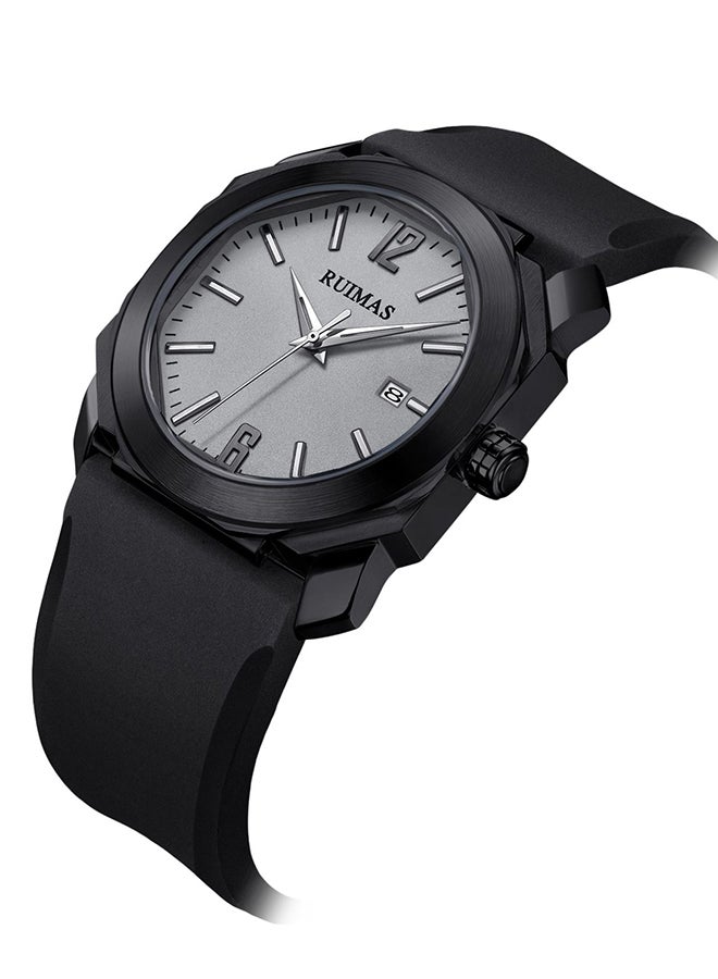 رويماس ساعة يد بعقارب وسوار من السيليكون طراز  RN525G-BK-15 للرجال - Image 3