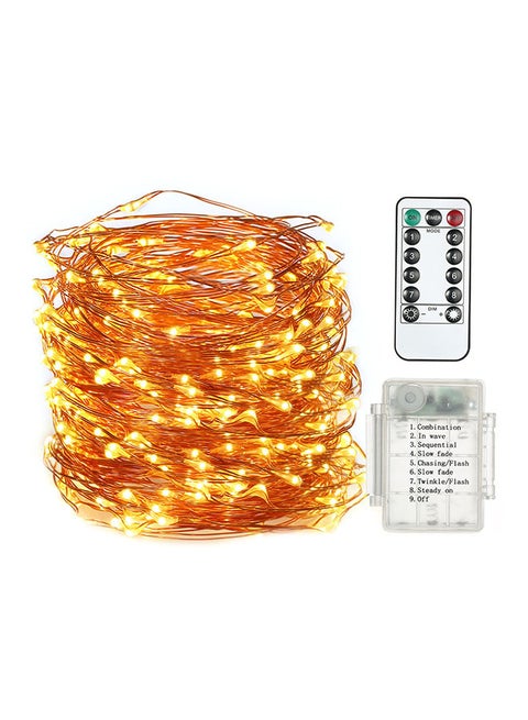 حبل إضاءة مكون من 100 مصباح LED يعمل بالطاقة الشمسية ومزود بعدد 8 أوضاع متعدد الألوان 12.50x6.00x8.00سم