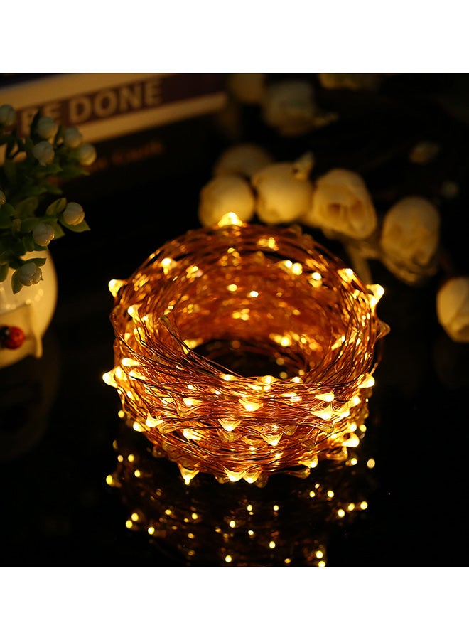 حبل إضاءة مكون من 100 مصباح LED يعمل بالطاقة الشمسية ومزود بعدد 8 أوضاع متعدد الألوان 12.50x6.00x8.00سم