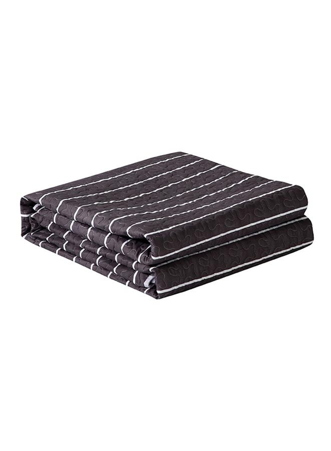 بطانية قطنية بتصميم بسيط ومزينة بطبعة مخططة cotton أسود 150x200سم 