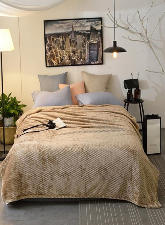 Modern Simple Style Warm Blanket cotton Beige 200x230cm 