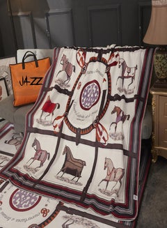 Classic Horse Pattern Cool Soft Blanket Cotton Multicolour 200x230centimeter - v1569323464/N30161291A_1