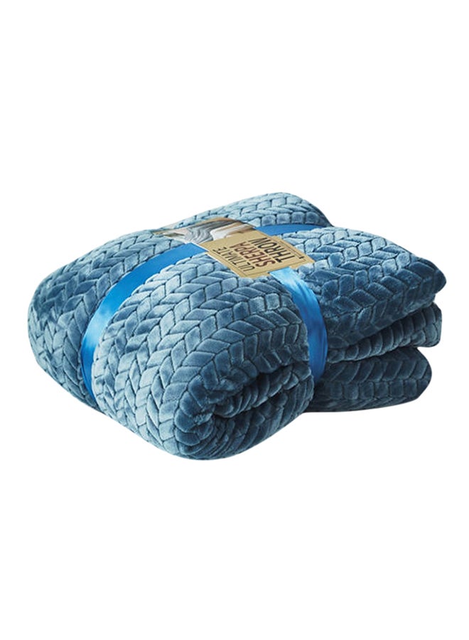 Double-Layer Thick Warm Sleeping Blanket Cotton Blue