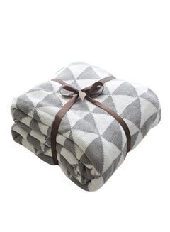 Three Layers Triangle Pattern Blanket cotton Grey/White 130x160cm