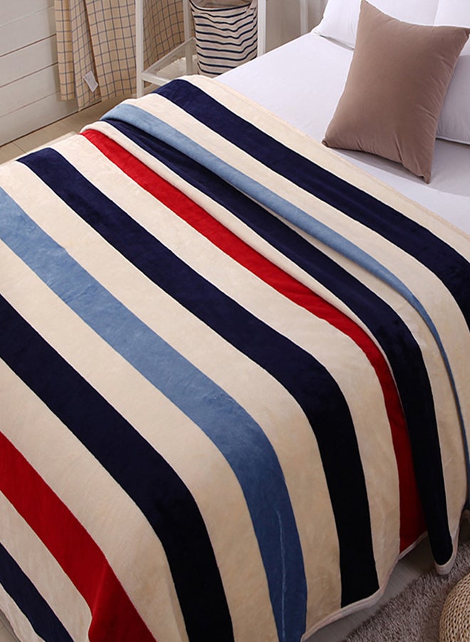 Striped Pattern Soft Sleeping Blanket Cotton Multicolour 150x200cm  - Image 2