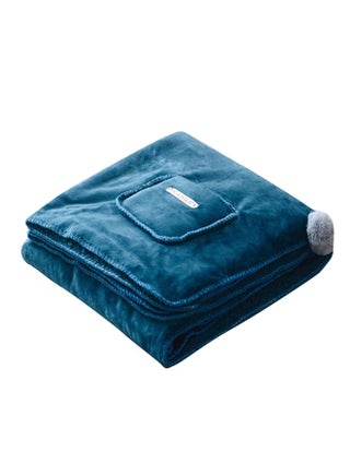 بطانية زينة قابلة للبس ومتعددة الاستخدامات قطن أزرق 60x170سم - v1569323599/N30161490A_1