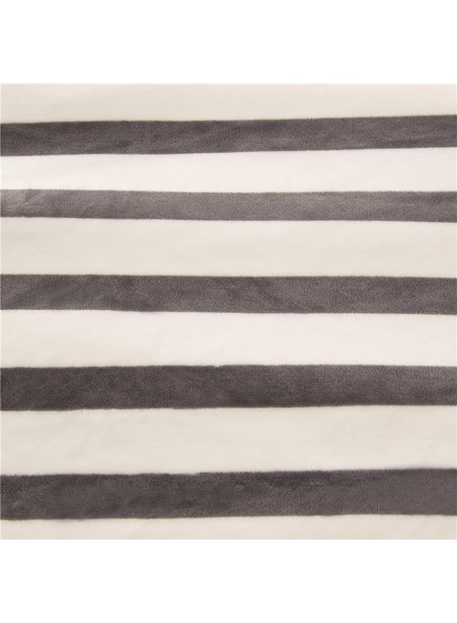 Striped Pattern Soft Sleeping Blanket Cotton Black/White 150x200cm - Image 3