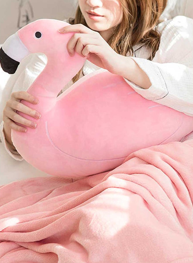 Flamingo Shaped Soft Pillow Blanket cotton Pink 110x180cm  - Image 2