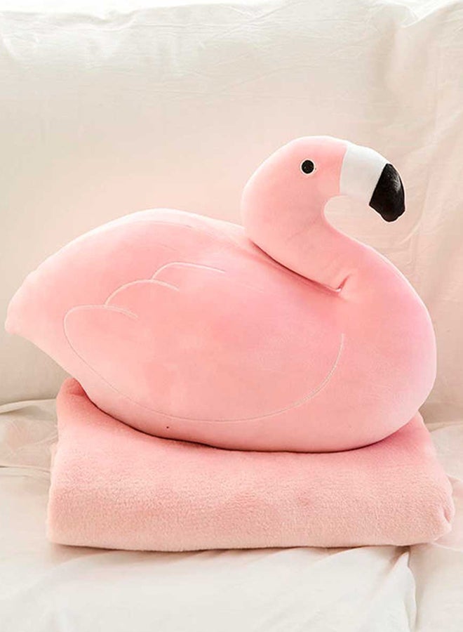 Flamingo Shaped Soft Pillow Blanket cotton Pink 110x180cm  - Image 1