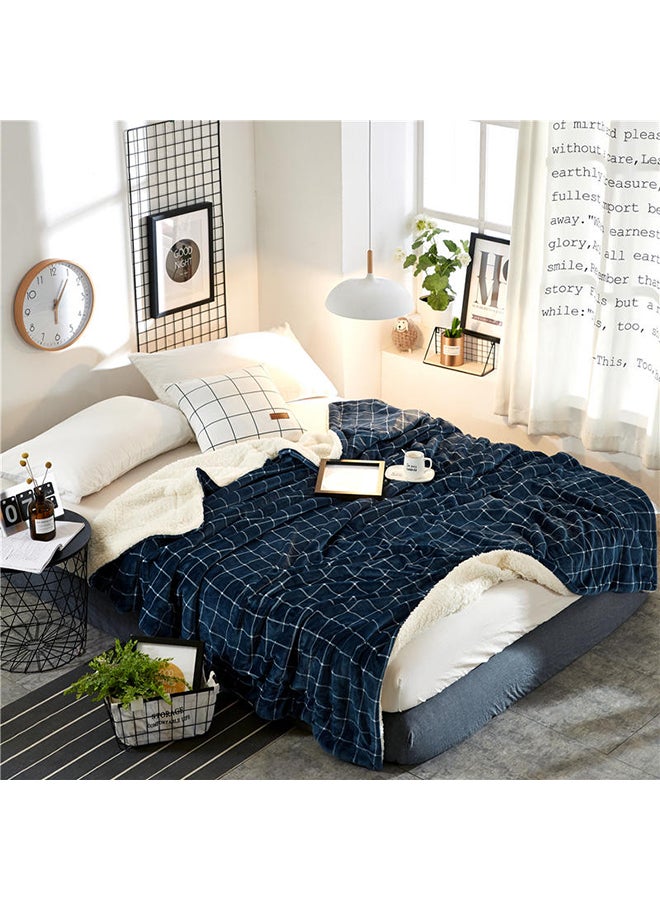 بطانية ناعمة ومزودجة الوجه ومناسبة للاستخدام مع تكييف الهواء cotton أزرق 150x200سم - Image 2
