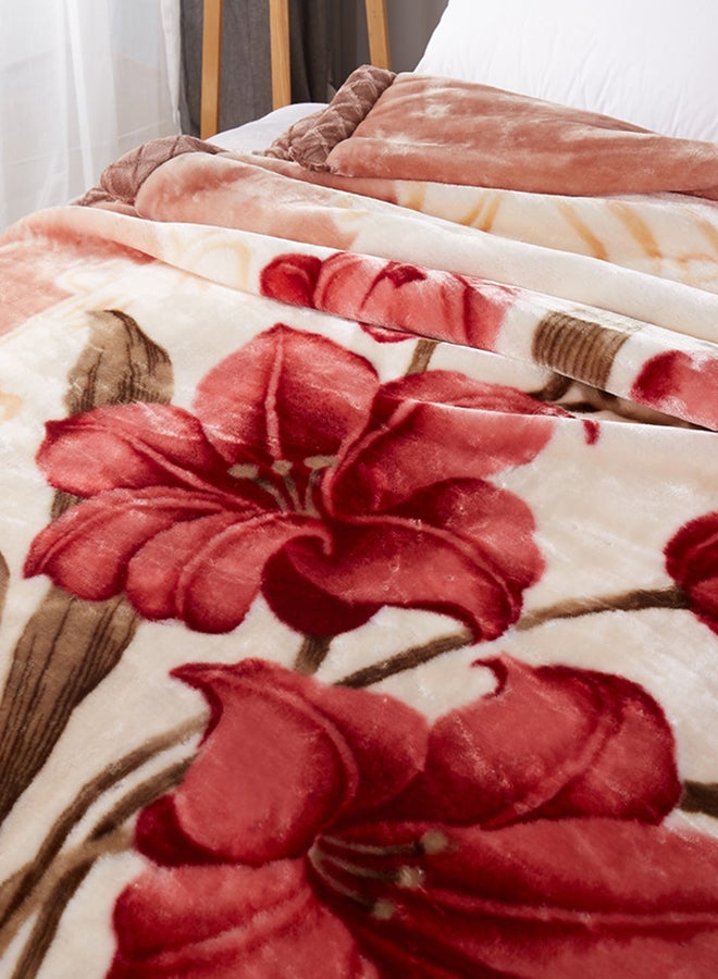 Sweet Flowers Pattern Comfy Soft Blanket Cotton Pink 180x200centimeter - Image 3
