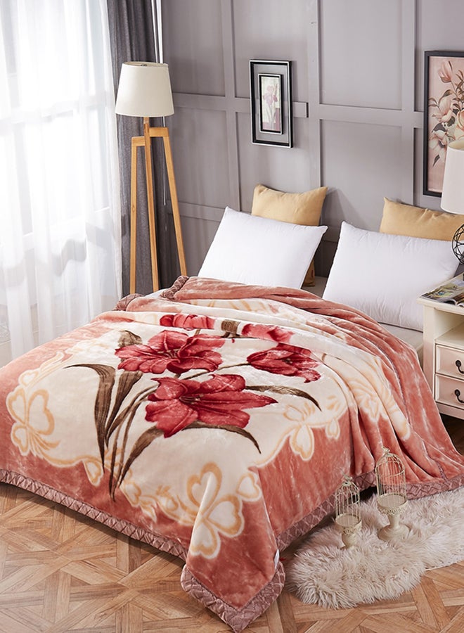 Sweet Flowers Pattern Comfy Soft Blanket Cotton Pink 180x200centimeter - Image 2