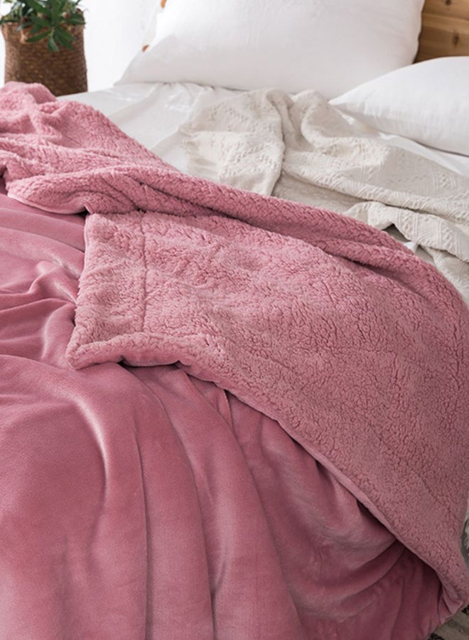 Solid Color Warm Blanket Pink 150x200cm