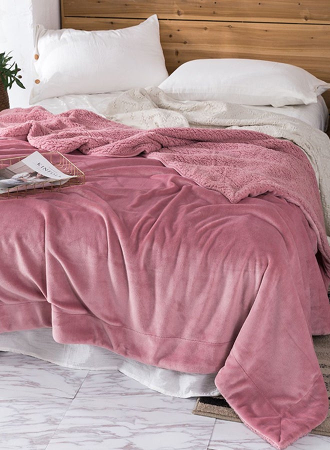 Solid Color Warm Blanket Pink 150x200cm