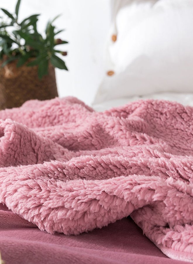 Solid Color Warm Blanket Pink 150x200cm