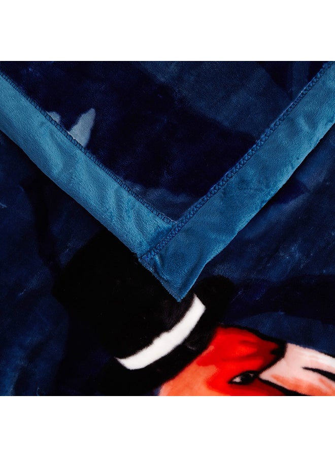 بطانية مزينة بطبعة فلامنجو وأوراق شجر cotton أخضر 200x230سم  - Image 3