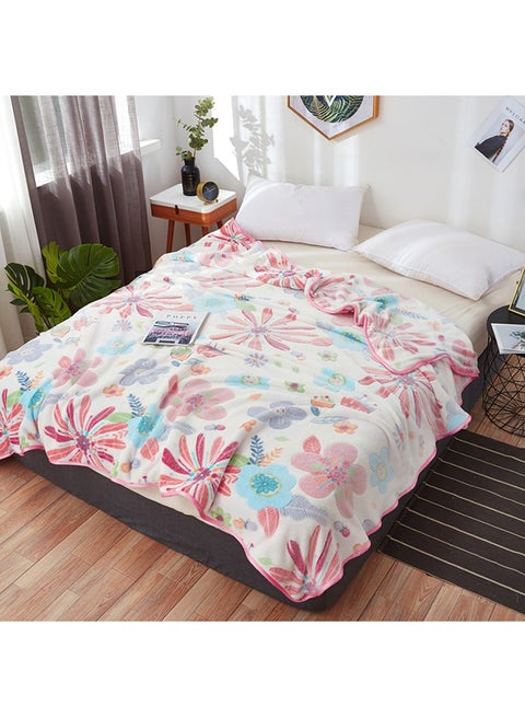 Flower Pattern Cozy Multi-Functional Blanket polyester Multicolour 120x200cm
