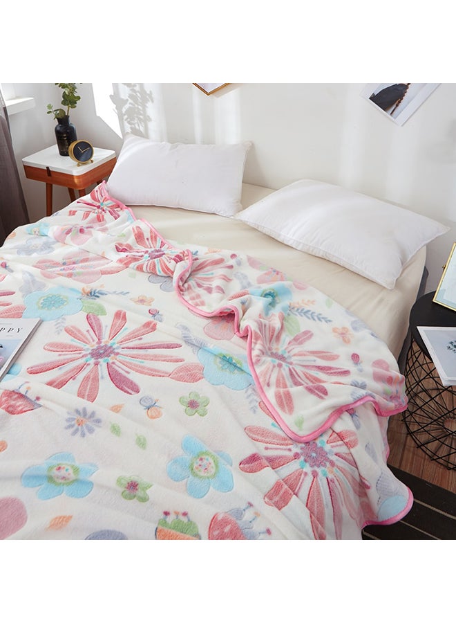 Flower Pattern Cozy Multi-Functional Blanket polyester Multicolour 120x200cm