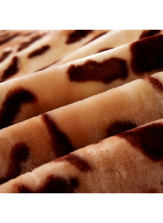 Leopard Printed Trendy Throw Blanket Cotton Multicolour 180x220centimeter - Image 3