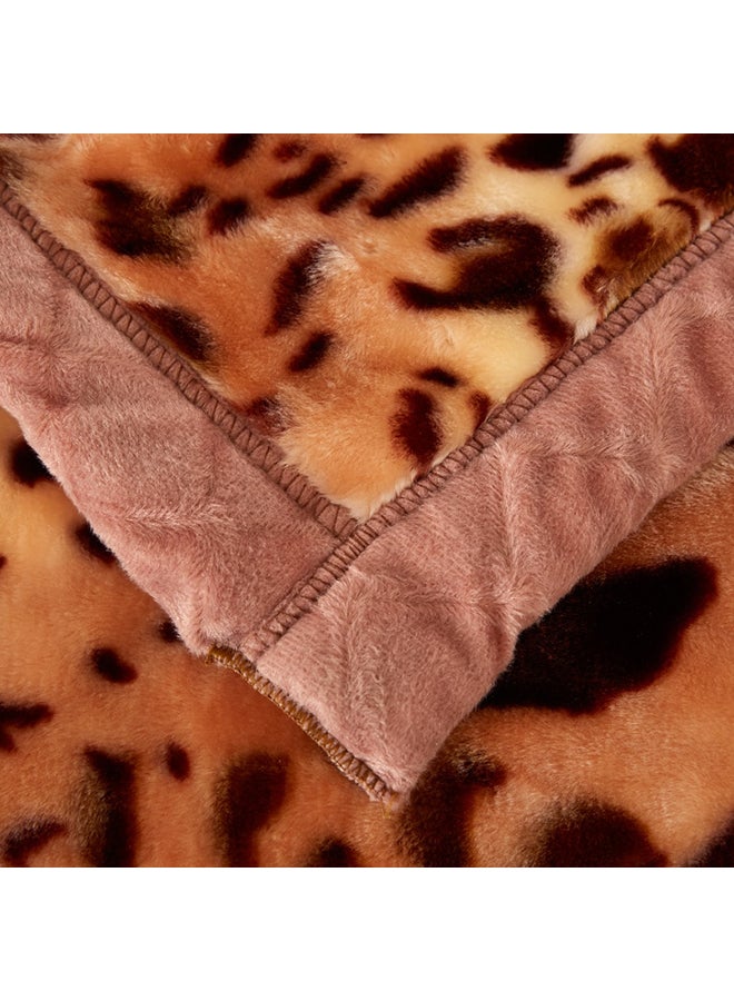 Leopard Printed Trendy Throw Blanket Cotton Multicolour 180x220centimeter - Image 5