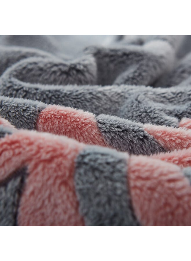 Leaf Pattern Soft Cozy Blanket polyester Grey 120x200cm - Image 4