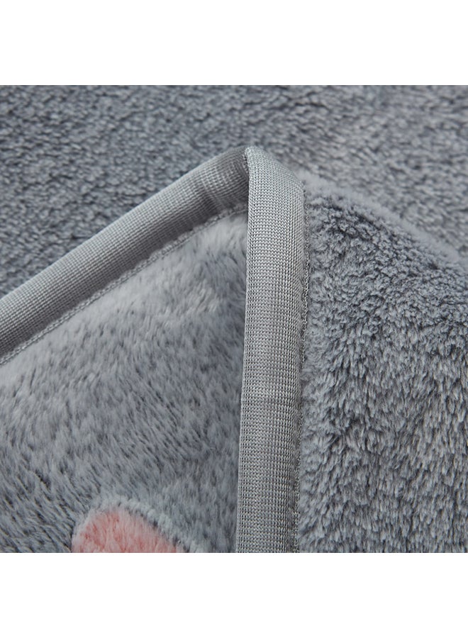 Leaf Pattern Soft Cozy Blanket polyester Grey 120x200cm - Image 5